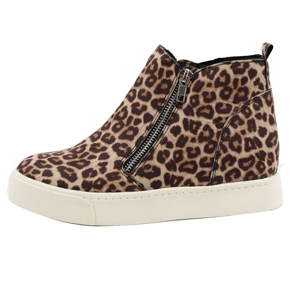 Oat Cheetah Hidden Wedge Rubber Sole Sneaker - Picture 3 of 8